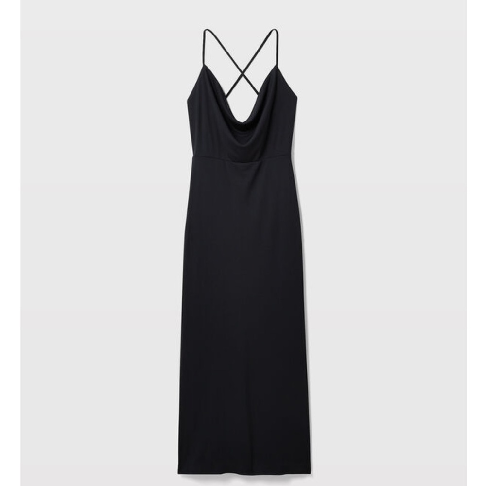 NWT Club Monaco Cowl Neck Maxi Dress Navy Blue Low Back Size Small - Picture 3 of 14